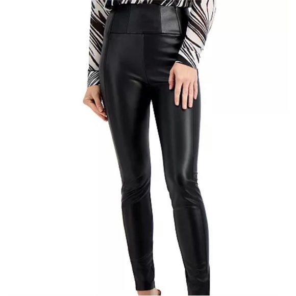 Guess Black Faux Leather Leggings - Picture 1 of 6